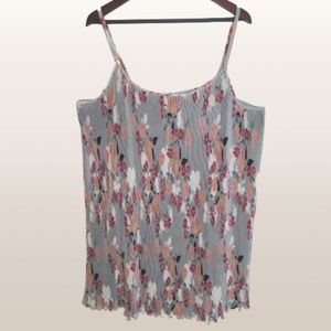 City Chic Size 20 Plisse Cherry Blossom Cami  Top Shirt
